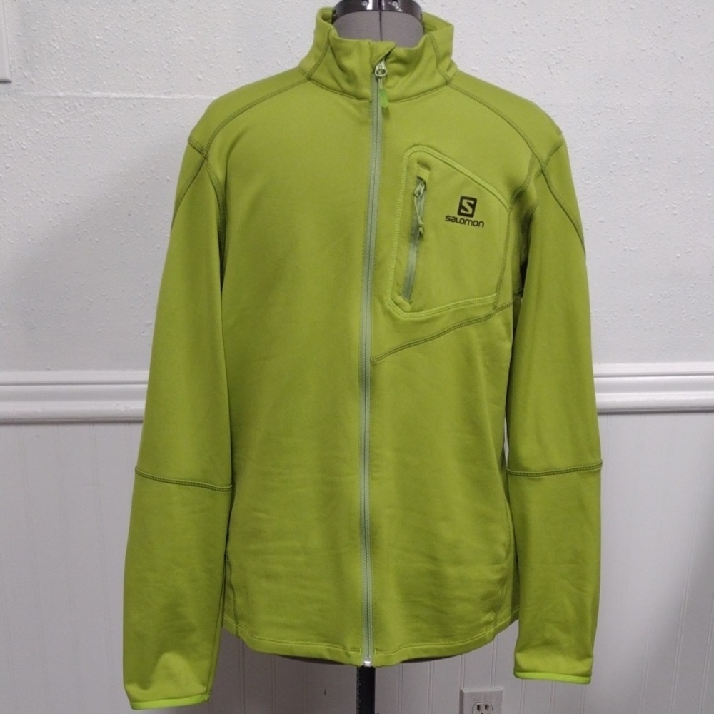 Salomon ACTI-THERM Men's Green Full-Zip Sweatshirt Outdoor, Hiking